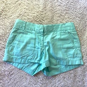 Aqua J.Crew shorts with back and front pockets